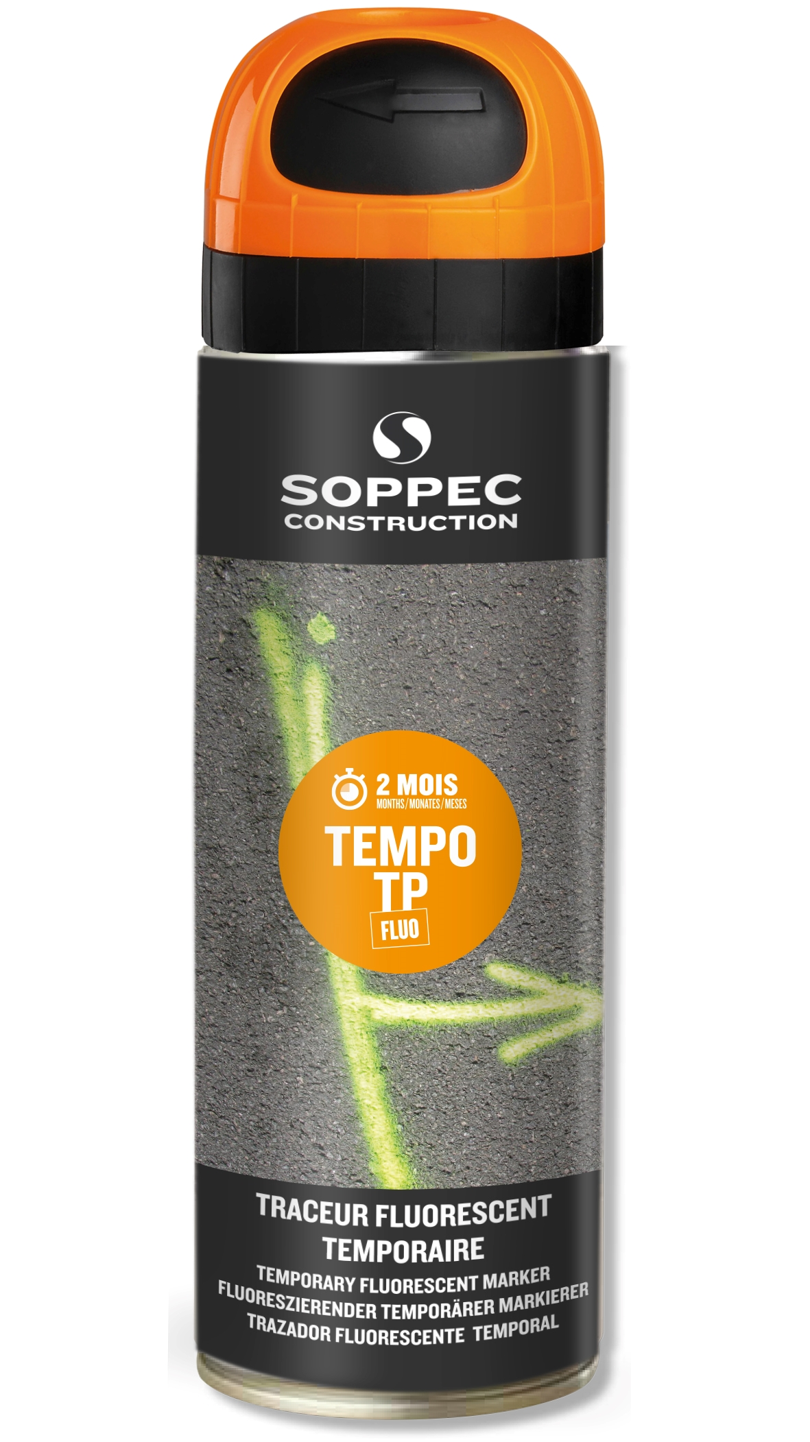 MARQUEUR TEMPORAIRE TEMPO TP ORANGE FLUO 650ML - 141616O - SOPPEC 1 MARQUEUR TEMPORAIRE TEMPO TP ORANGE FLUO 650ML - 141616O - SOPPEC