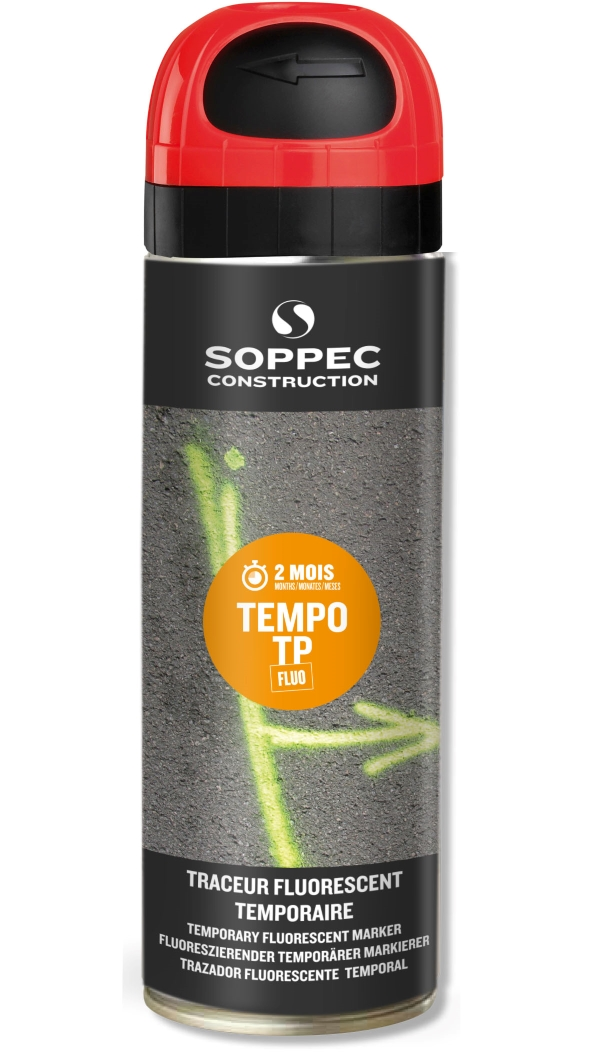 MARQUEUR TEMPORAIRE TEMPO TP ROUGE FLUO 650ML - 141613O - SOPPEC 1 MARQUEUR TEMPORAIRE TEMPO TP ROUGE FLUO 650ML - 141613O - SOPPEC