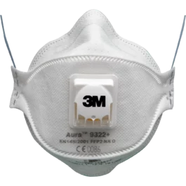 MASQUE ANTI-POUSSIERES JETABLE 3M AURA 9322+ - K9322 - 3M FRANCE - Lot de 10