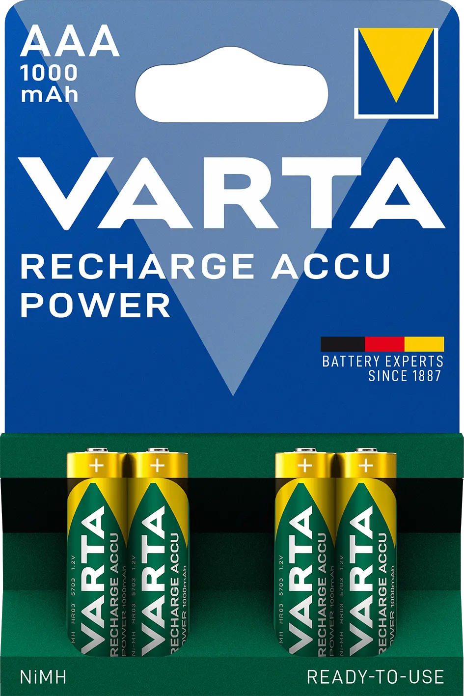 PILE RECHARGEABLE VARTA ACCU POWER AAA/R03 1000MAH (X4) - VARTA - 546793 1 PILE RECHARGEABLE VARTA ACCU POWER AAA/R03 1000MAH (X4) - VARTA - 546793