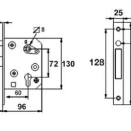 SERRURE A CROCHET AVEC GACHE ACIER ZINGUE - A27000 - TORBEL INDUSTRIE
