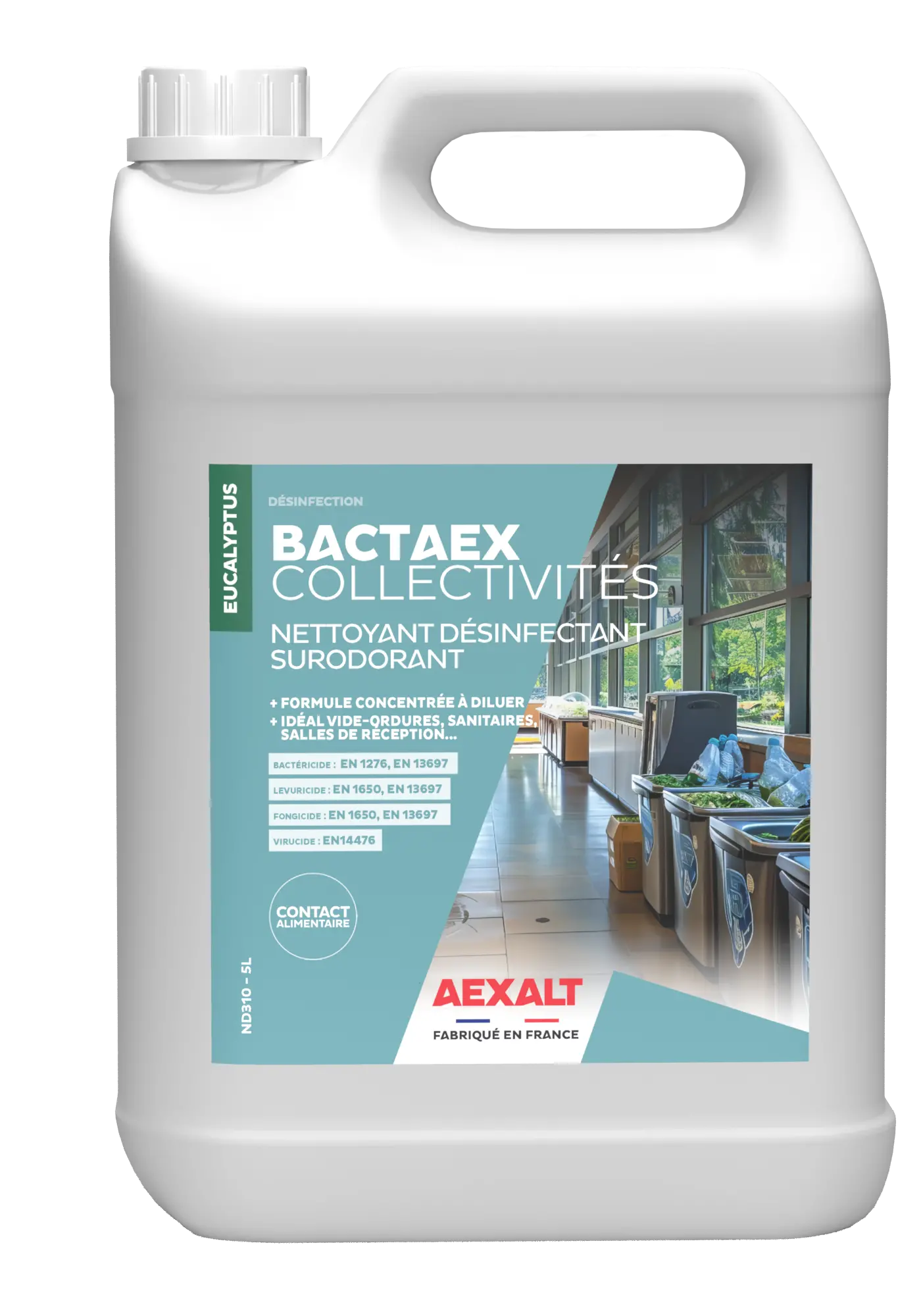 BACTAEX COLLECTIVITES - NETTOYANT DESINFECTANT SURODORANT - 5L - ND310 - AEXALT 1 BACTAEX COLLECTIVITES - NETTOYANT DESINFECTANT SURODORANT - 5L - ND310 - AEXALT
