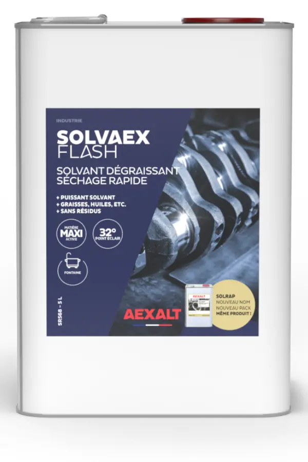 SOLVAEX FLASH - SOLVANT DEGRAISSANT SECHAGE RAPIDE - 5L - SR568 - AEXALT 1 SOLVAEX FLASH - SOLVANT DEGRAISSANT SECHAGE RAPIDE - 5L - SR568 - AEXALT
