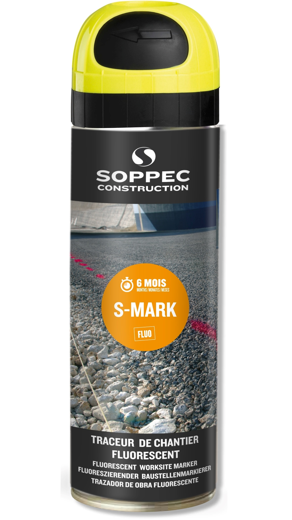 TRACEUR DE CHANTIER S-MARK CERISE FLUO 650ML - 141925O - SOPPEC 1 TRACEUR DE CHANTIER S-MARK CERISE FLUO 650ML - 141925O - SOPPEC