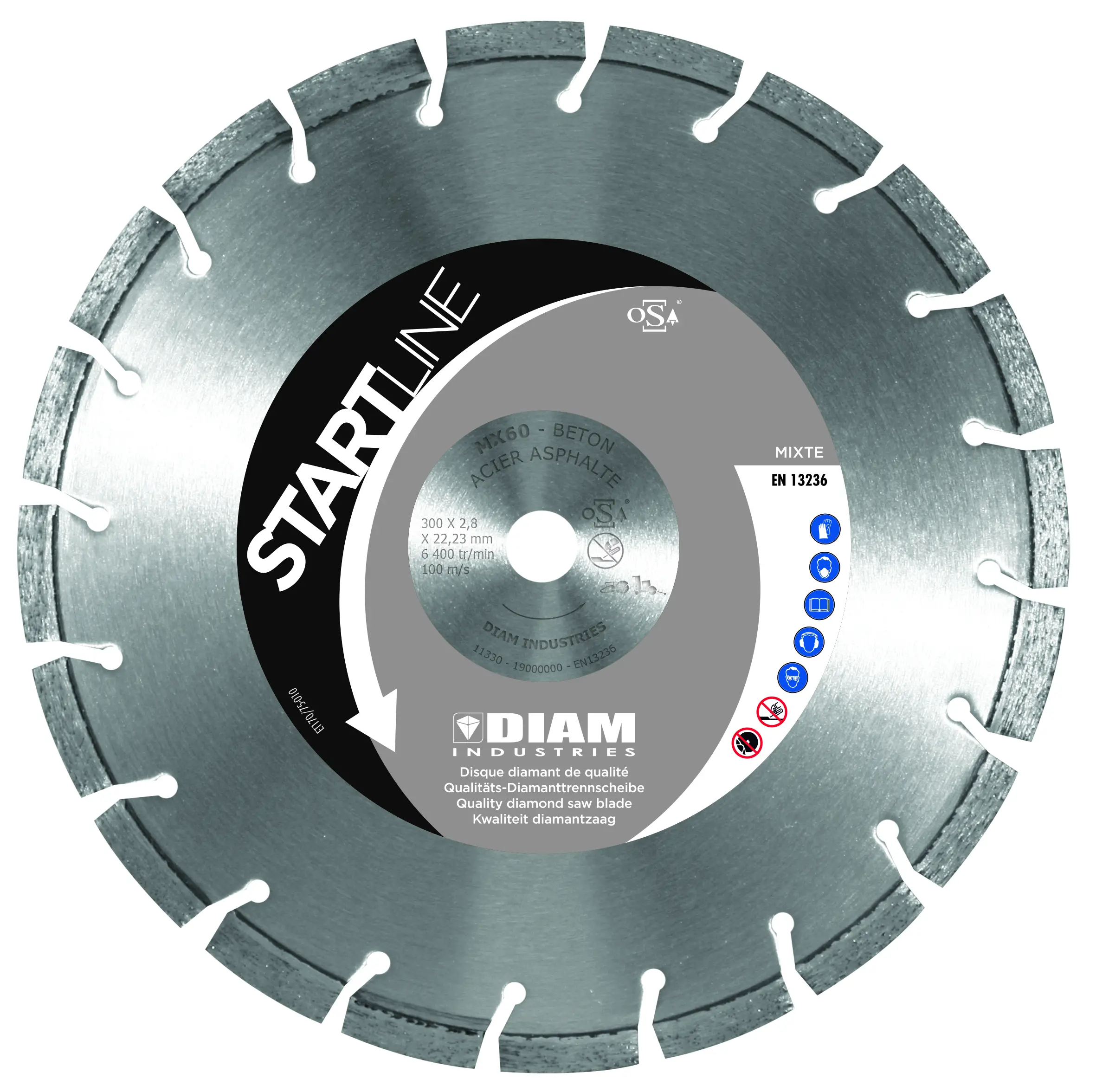 DISQUE DIAMANT MIXTE BETON-ASPHALTE HT RDT MX60 D. 350 X 25 - MX60350/25.4-20 - DIAM INDUSTRIES 1 DISQUE DIAMANT MIXTE BETON-ASPHALTE HT RDT MX60 D. 350 X 25 - MX60350/25.4-20 - DIAM INDUSTRIES