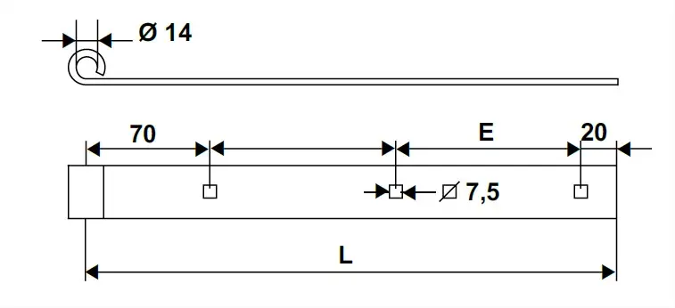 PENTURE DROITE 35X5X500 MM Ø14 TC7,5 NF CATA - TORBEL INDUSTRIE - 1139504 - Lot de 10 2 PENTURE DROITE 35X5X500 MM Ø14 TC7,5 NF CATA - TORBEL INDUSTRIE - 1139504 - Lot de 10 – Image 2