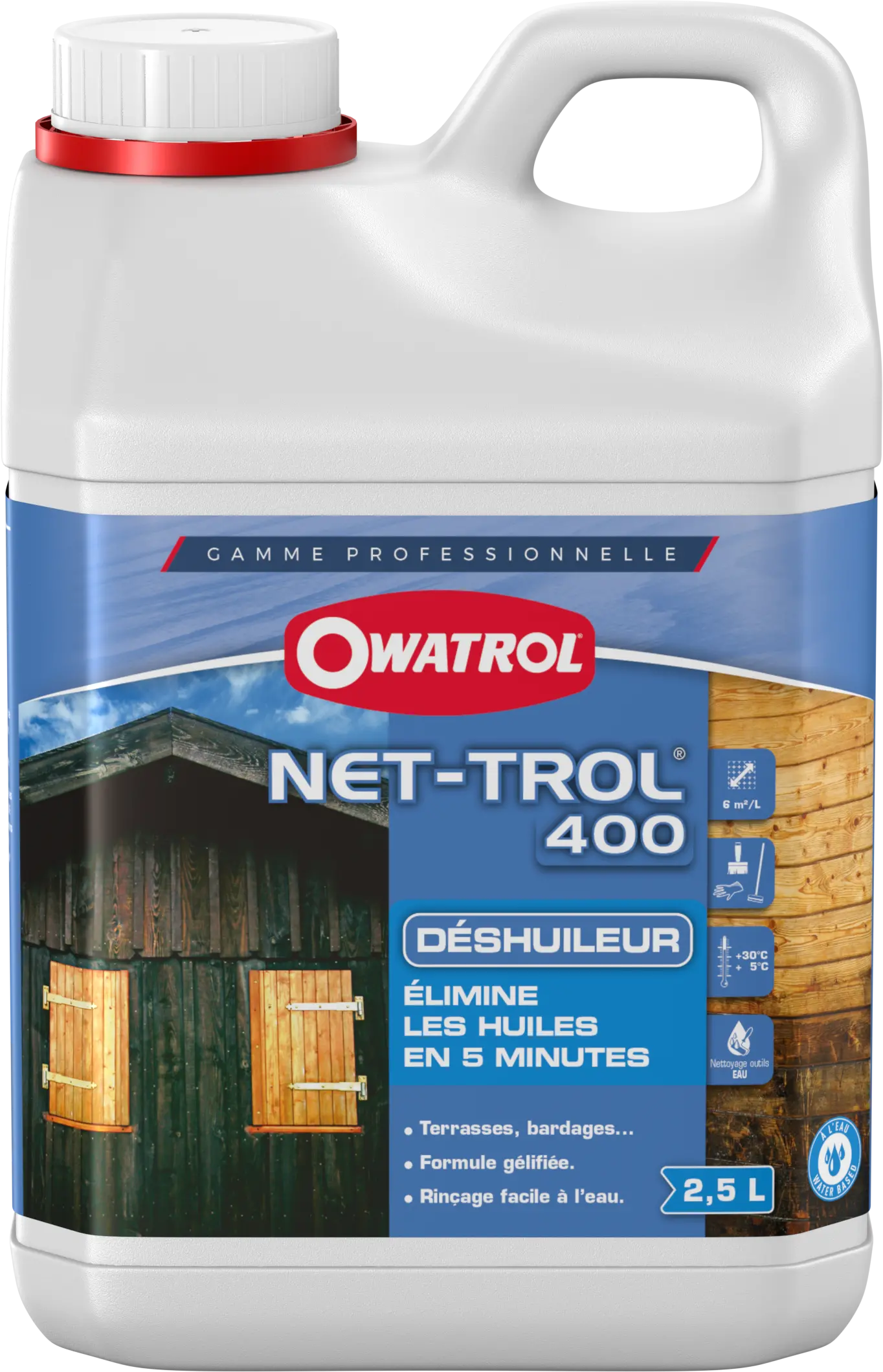DESHUILEUR BOIS NET-TROL 400 2,5 L - 1011 - OWATROL 1 DESHUILEUR BOIS NET-TROL 400 2,5 L - 1011 - OWATROL