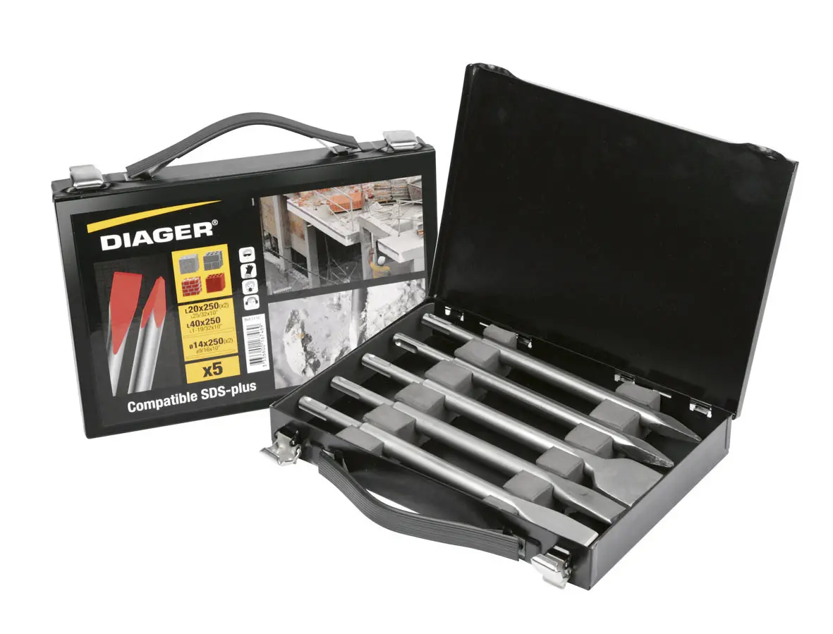 PIC ET BURIN SDS-PLUS (MALETTE DE 5) - DIAGER - 111C 1 PIC ET BURIN SDS-PLUS (MALETTE DE 5) - DIAGER - 111C