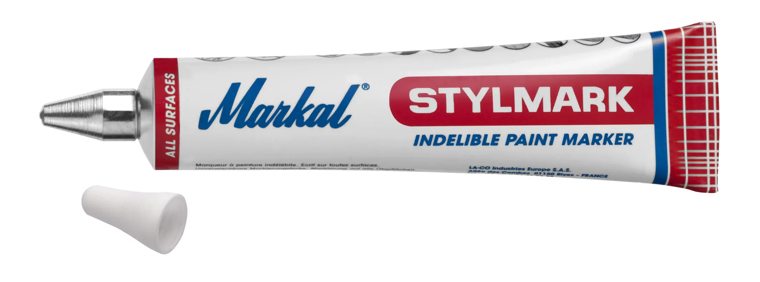 MARQUEUR A PEINTURE INDUSTRIEL INDELEBILE TUBE 50 ML BLANC - 455002 - WILMART