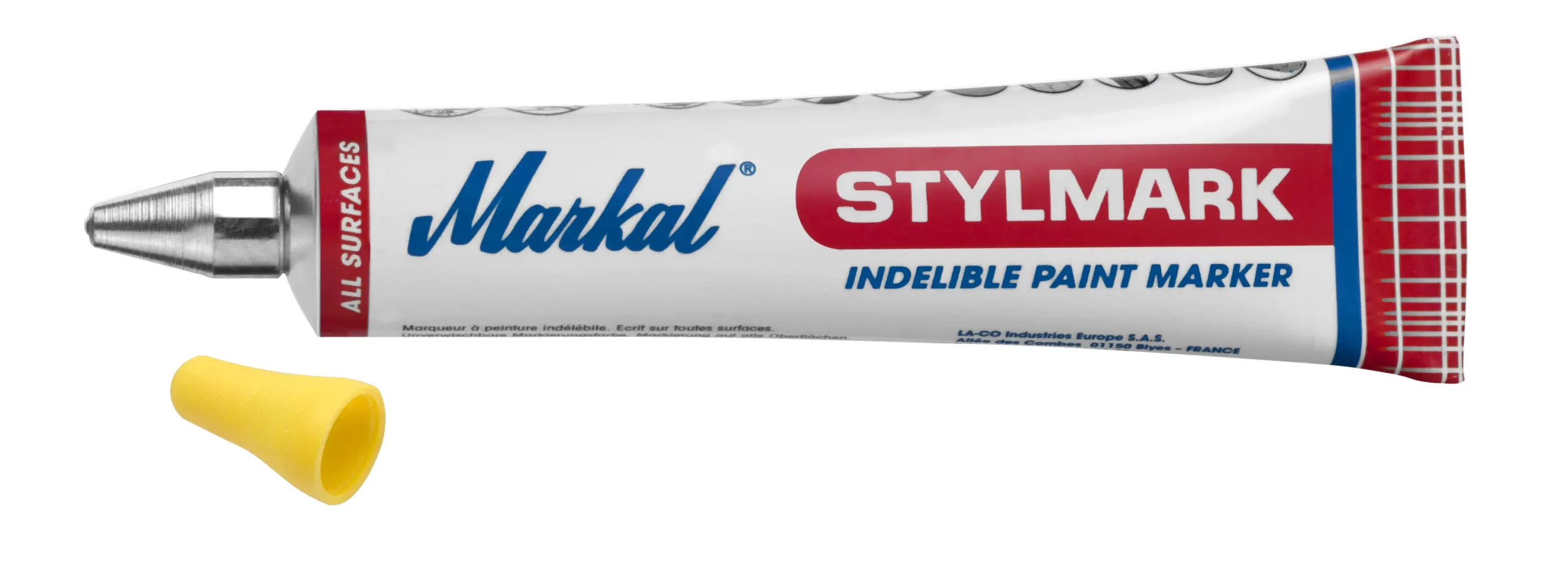 MARQUEUR A PEINTURE INDUSTRIEL INDELEBILE TUBE 50 ML JAUNE - 455001 - WILMART