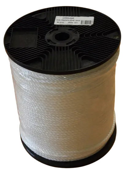 CORDAGE POLYPROPYLENE BLANC 6MMX250M (BOBINE) - C1GE0185CT - CORDERIES TOURNONAISES 1 CORDAGE POLYPROPYLENE BLANC 6MMX250M (BOBINE) - C1GE0185CT - CORDERIES TOURNONAISES