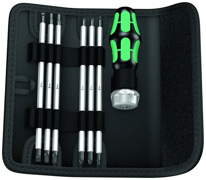 TOURNEVIS CLIQUET PORTE-EMBOUT KOMPAKT KRAFTFORM VARIO RA SB (JEU DE 7) - 5073665001 - WERA 1 TOURNEVIS CLIQUET PORTE-EMBOUT KOMPAKT KRAFTFORM VARIO RA SB (JEU DE 7) - 5073665001 - WERA