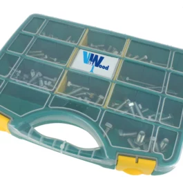 COFFRET 172 VIS A METAUX TH FT ACIER ZINGUE BLANC 8.8 - DOMPACK933 - VISWOOD