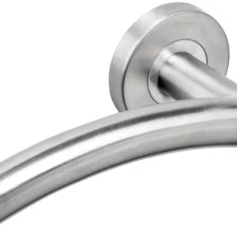 ENSEMBLE BEQUILLE INOX 304 BROSSE SUR ROSACE LOK 15 BEQUILLE VAGUE - LOK15 - LOKENDO