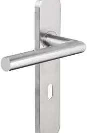 ENSEMBLE POIGNEE INOX 304 ENT 195 MM LOK 28 CLE L A BOUT ROND ET 1 PLAQUE VIS IN - LOK28 - LOKENDO