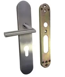 ENSEMBLE POIGNEE INOX 304 ENT 195 MM LOK 29 CLE I A BOUT ROND ET 1 PLAQUE VIS IN - LOK29 - LOKENDO