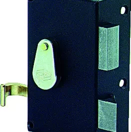 SERRURE EN APPLIQUE A GORGES VERTICALE A TIRAGE DROITE  CANON DE 40 MM SOUS FILM - 127000-01-1Y - JPM S.A.