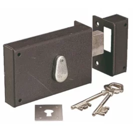 SERRURE EN APPLIQUE A GORGES HORIZONTALE PENE DEMI-TOUR DROITE SOUS FILM - 134000-01-1Y - JPM S.A.