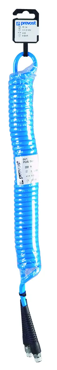 TUYAU SPIRALE PU SUR PLAQUE 6,5 x 10 MM - R 1/4-4M - PUS 64P - PREVOST AIR COMPRIME 1 TUYAU SPIRALE PU SUR PLAQUE 6,5 x 10 MM - R 1/4-4M - PUS 64P - PREVOST AIR COMPRIME