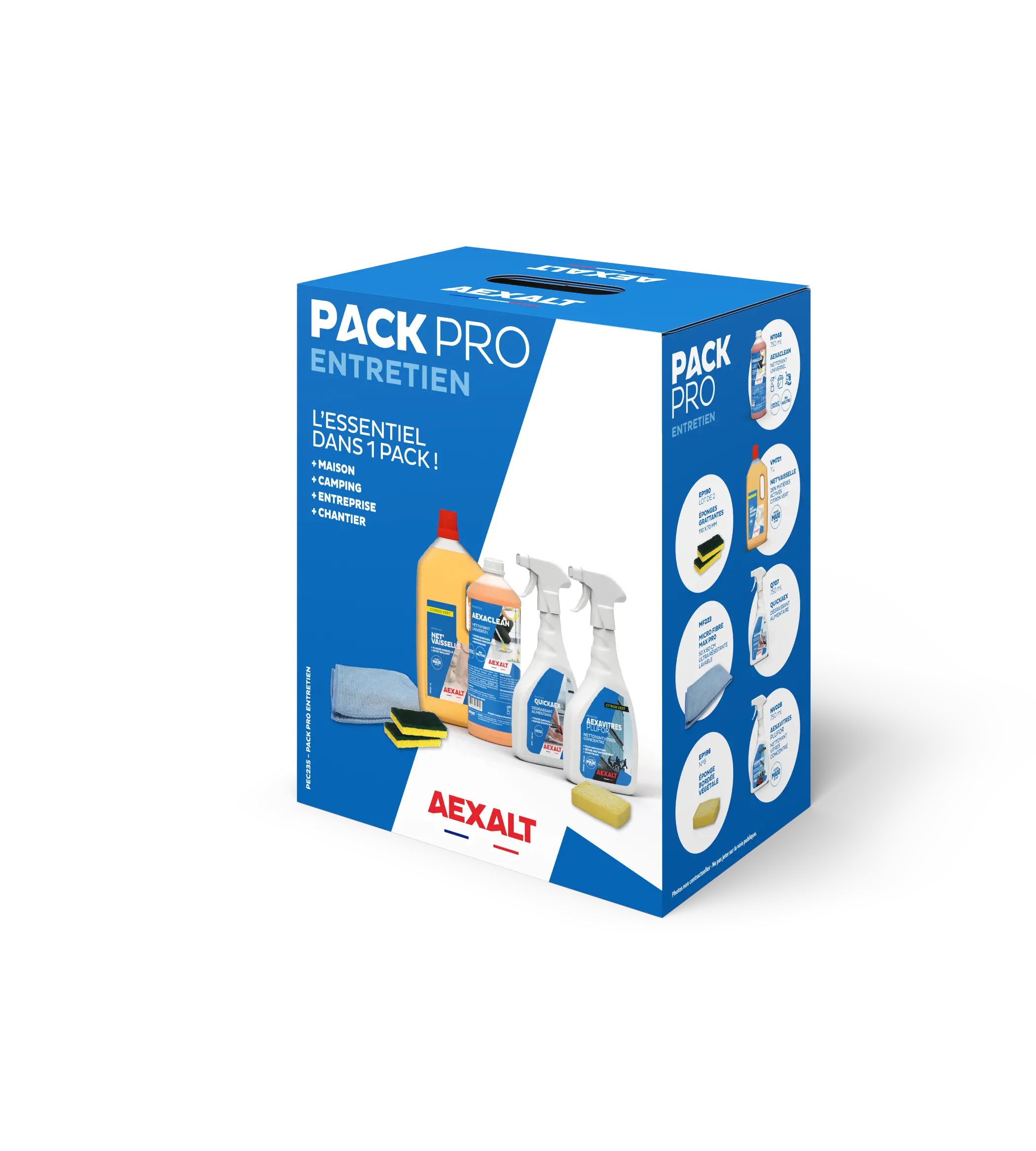 PACK PRO ENTRETIEN 7ARTICLES - L'ESSENTIEL DANS PACK - 7 ARTICLES - PEC235 - AEXALT 1 PACK PRO ENTRETIEN 7ARTICLES - L'ESSENTIEL DANS PACK - 7 ARTICLES - PEC235 - AEXALT