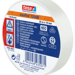 RUBAN D'ISOLATION ELECTRIQUE 53988 20 M X 19 MM BLANC - TESA - 53988-00061-01