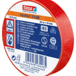 RUBAN D'ISOLATION ELECTRIQUE 53988 20 M X 19 MM ROUGE - TESA - 53988-00016-00