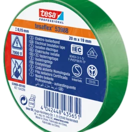 RUBAN D'ISOLATION ELECTRIQUE 53988 20 M X 19 MM VERT - TESA - 53988-00106-00