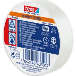 RUBAN D'ISOLATION ELECTRIQUE 53988 10 M X 15 MM BLANC - TESA - 53988-00060-01