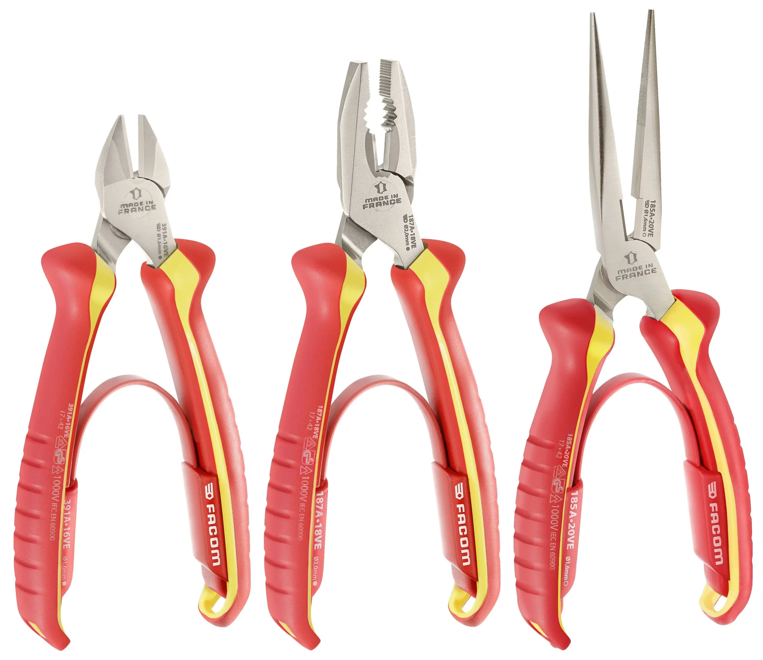 PINCE ISOLEES 1000V (JEU DE 3) - FACOM - VE.A4PB 1 PINCE ISOLEES 1000V (JEU DE 3) - FACOM - VE.A4PB