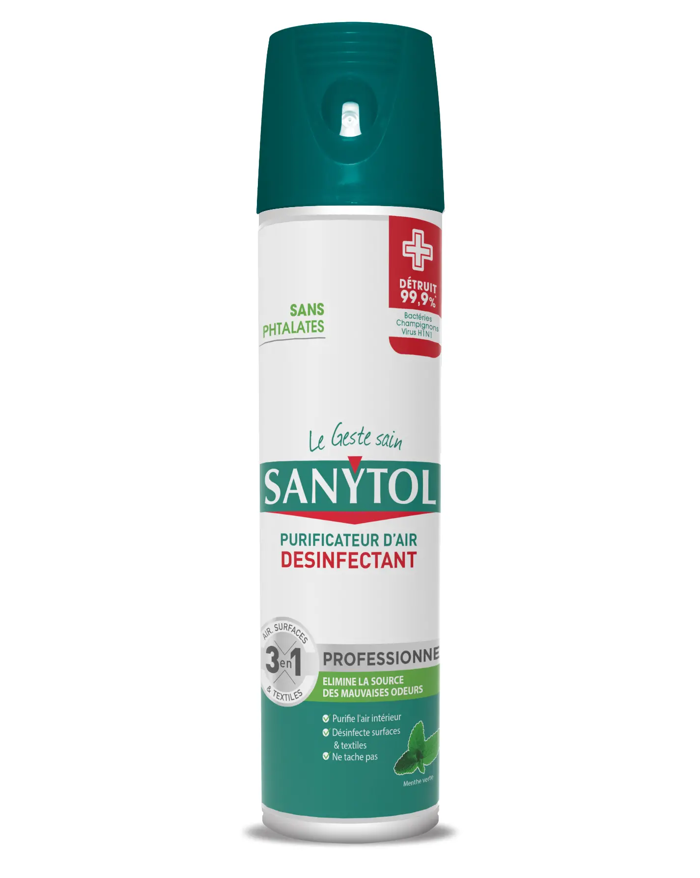 PURIFICATEUR D'AIR MENTHE 600ML - 33661717 - SANYTOL PRO 1 PURIFICATEUR D'AIR MENTHE 600ML - 33661717 - SANYTOL PRO