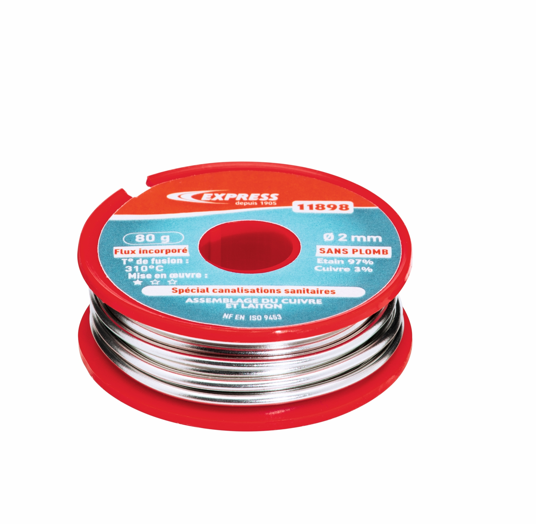 SOUDURE ETAIN POUR ASSEMBLAGE CANALISATION SANITAIRE - 80G - BOBINE Ø 2 MM - 11898 - GUILBERT-EXPRESS 1 SOUDURE ETAIN POUR ASSEMBLAGE CANALISATION SANITAIRE - 80G - BOBINE Ø 2 MM - 11898 - GUILBERT-EXPRESS