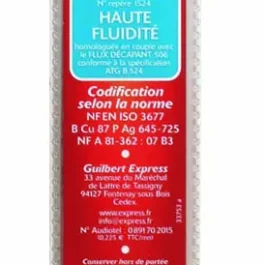 BRASURE 6% ARGENT AGREE ATG 2X380MM (5 BAGUETTES) - 506805 - GUILBERT-EXPRESS