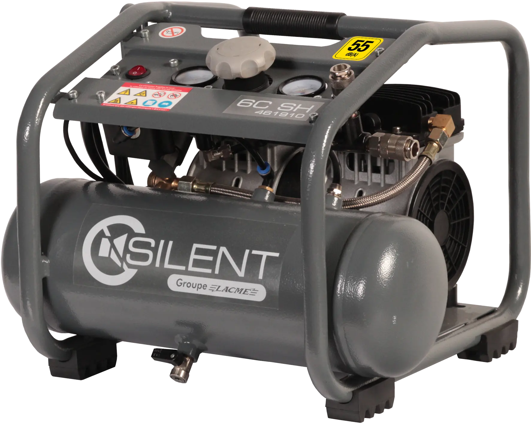 COMPRESSEUR MONOPHASE MONOBLOC SILENCIEUX SILENT 6/6C SH - 461910 - LACME 1 COMPRESSEUR MONOPHASE MONOBLOC SILENCIEUX SILENT 6/6C SH - 461910 - LACME