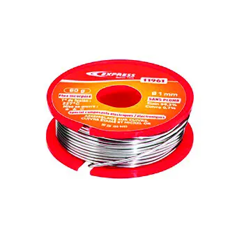SOUDURE ETAIN POUR ASSEMBLAGE ELECTRONIQUE - 80 G - BOBINE Ø 1 MM - 11961 - EXPRESS 1 SOUDURE ETAIN POUR ASSEMBLAGE ELECTRONIQUE - 80 G - BOBINE Ø 1 MM - 11961 - EXPRESS