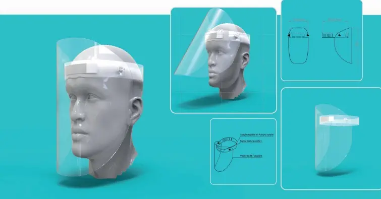 VISIERE DE PROTECTION PIVOTANTE AVEC SANGLE - 421-041 - ETIQ CREATION - Lot de 5 1 VISIERE DE PROTECTION PIVOTANTE AVEC SANGLE - 421-041 - ETIQ CREATION - Lot de 5