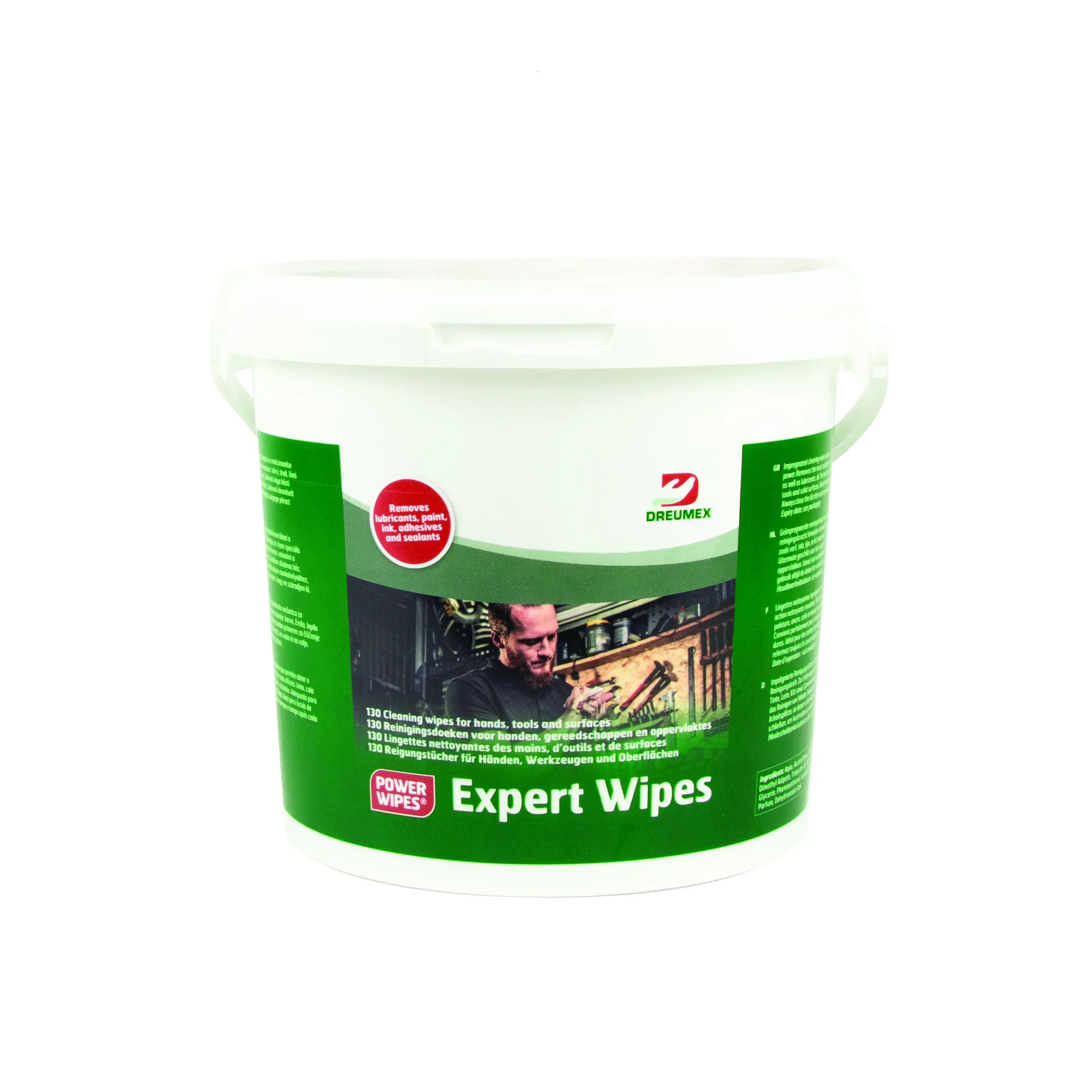 LINGETTE NETTOYANTE EXPERT WIPES SEAU DE 130 (MAINS, SURFACES ET OUTILS) - 59001301001 - DREUMEX 1 LINGETTE NETTOYANTE EXPERT WIPES SEAU DE 130 (MAINS, SURFACES ET OUTILS) - 59001301001 - DREUMEX