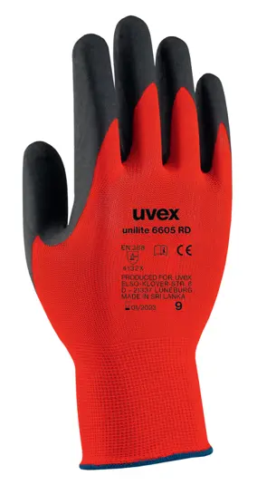 GANT DE PROTECTION UVEX UNILITE 6605 RD T9 - 6096709 - UVEX HECKEL FRANCE - Lot de 10 1 GANT DE PROTECTION UVEX UNILITE 6605 RD T9 - 6096709 - UVEX HECKEL FRANCE - Lot de 10