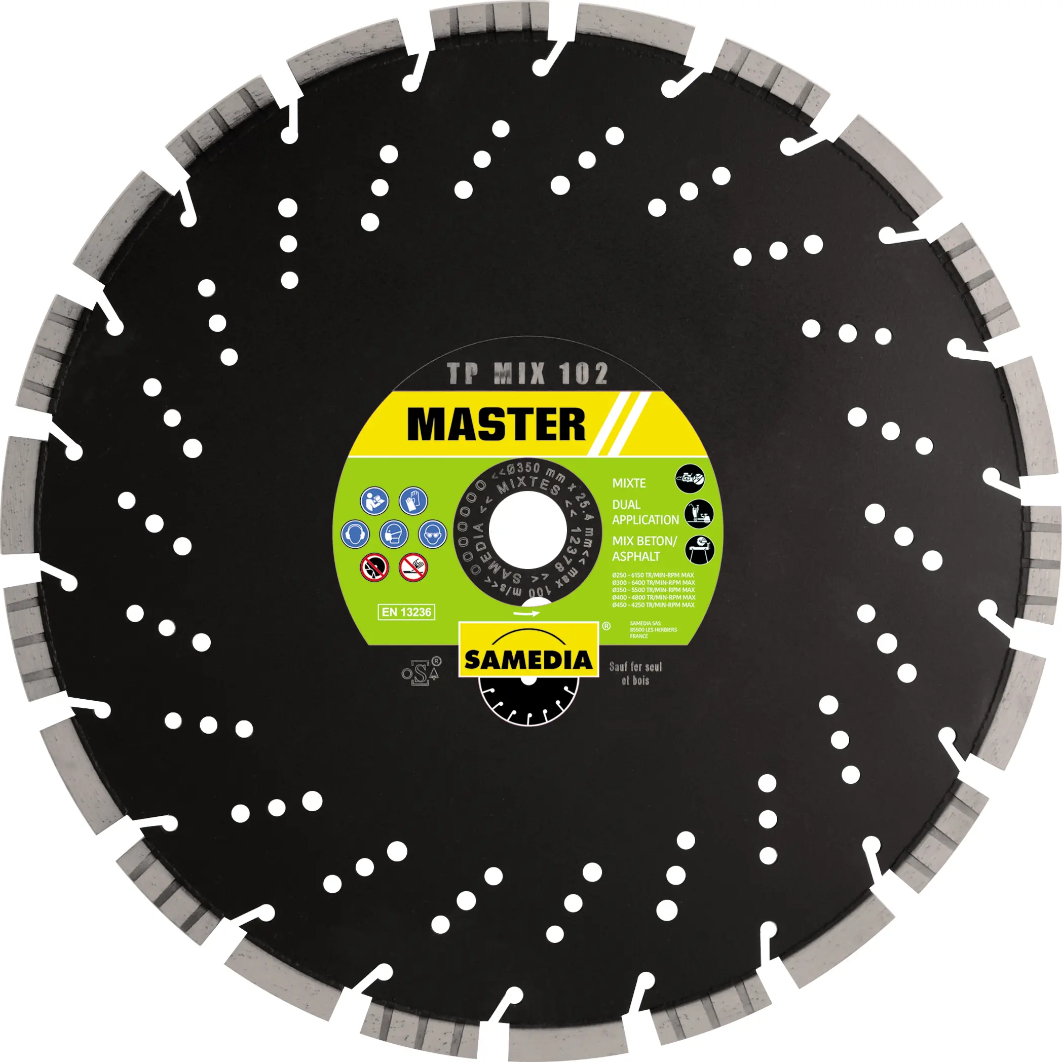 DISQUE DIAMANT TP MIX 102 AL 25,4 SAS Ø350 MM - 313693/001 - SAMEDIA 1 DISQUE DIAMANT TP MIX 102 AL 25,4 SAS Ø350 MM - 313693/001 - SAMEDIA