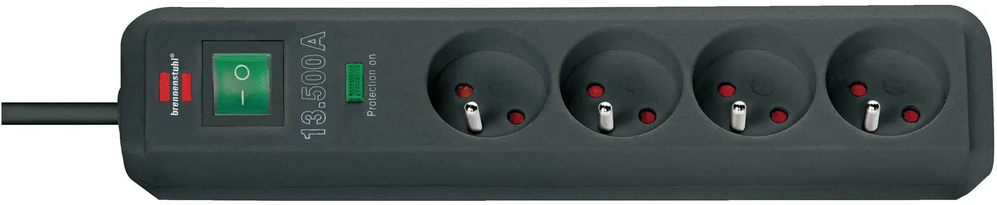 SOCLE ECO-LINE 4 PRISES NOIR 1,4M H05VV-F 3G1,5 - PARASURT.13500A - 1159701 - BRENNENSTUHL S.A.S 1 SOCLE ECO-LINE 4 PRISES NOIR 1,4M H05VV-F 3G1,5 - PARASURT.13500A - 1159701 - BRENNENSTUHL S.A.S