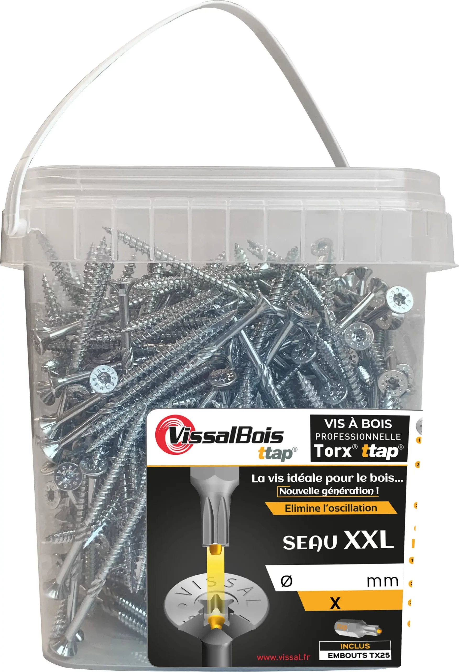 SEAU XXL 400 VIS A BOIS VISSALBOIS TTAP FILET PARTIEL ZN TX25 5X80 - 111TT5080SE400 - VISWOOD 1 SEAU XXL 400 VIS A BOIS VISSALBOIS TTAP FILET PARTIEL ZN TX25 5X80 - 111TT5080SE400 - VISWOOD