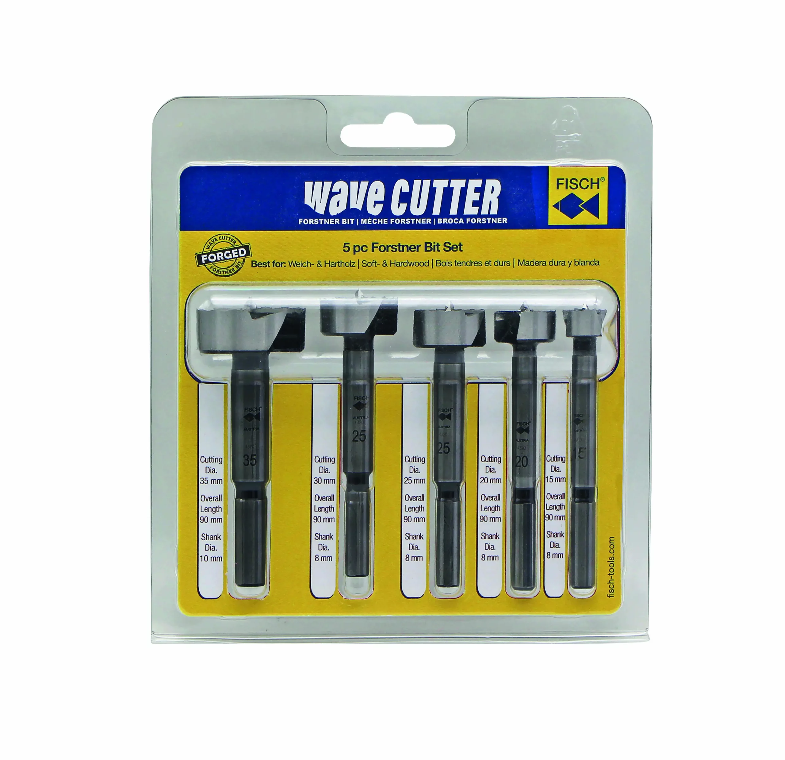 MECHE FORSTNER WAVE CUTTER 15-35MM (COFFRET DE 5) - 03170005KL - FISCH® 1 MECHE FORSTNER WAVE CUTTER 15-35MM (COFFRET DE 5) - 03170005KL - FISCH®