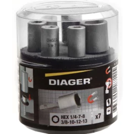 DOUILLE MAGNETIQUE PRO 50MM POUR VIS 6 PANS (COFFRET DE 7 PIECES) - U602 - DIAGER