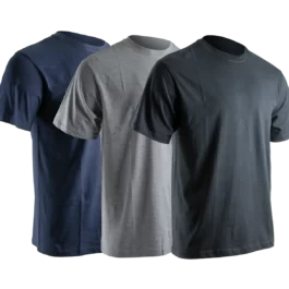 TEE SHIRT BASIC LYON GRIS, BLEU CHINE, NOIR LOT DE 3 T2XL - 9162C2XL - LMA LEBEURRE