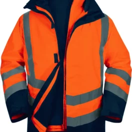 PARKA HAUTE VISIBILITE OPTIMUM3 5 EN 1 ORANGE FLUO/BLEU MARINE TM - OPTI3OMTM - DELTA PLUS PRO