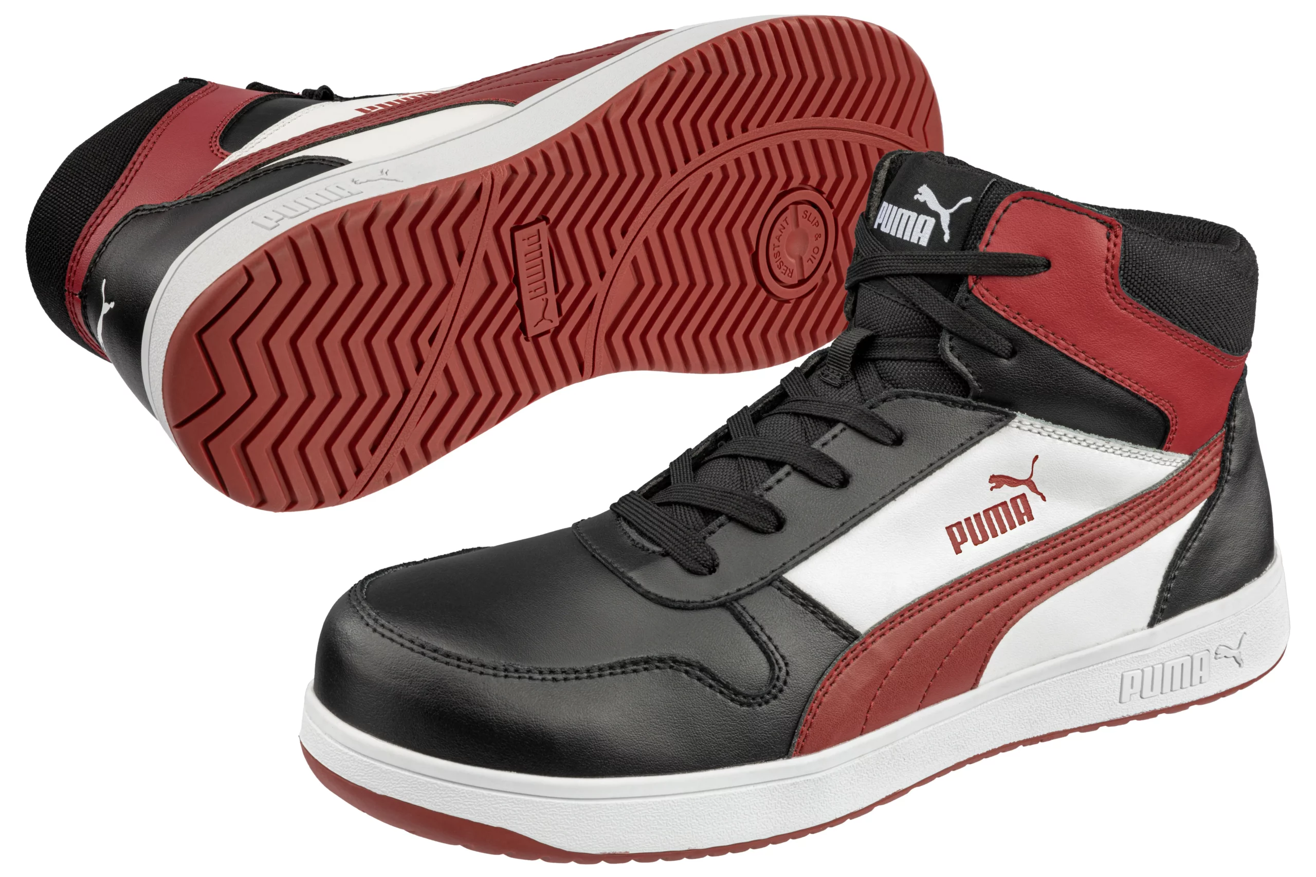 CHAUSSURE FRONTCOURT BLK/WHT/RED MID S3L ESD FO HRO SR 41 - 630050/41 - PUMA SAFETY