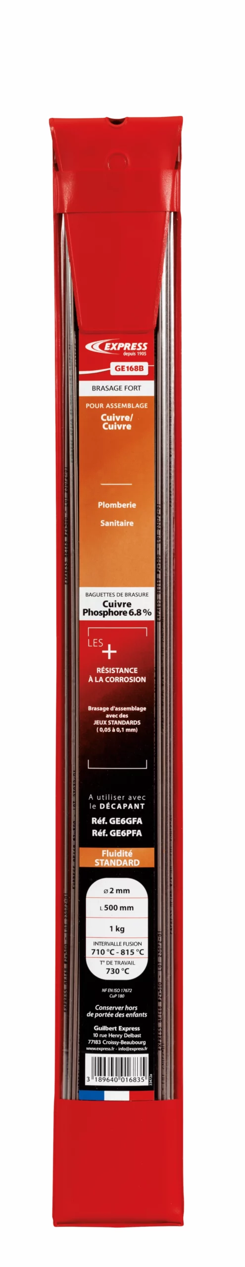 BRASURE CUIVRE PHOSPHORE 6,8% 2X500MM (1KG) - GE168B - GUILBERT-EXPRESS 1 BRASURE CUIVRE PHOSPHORE 6,8% 2X500MM (1KG) - GE168B - GUILBERT-EXPRESS