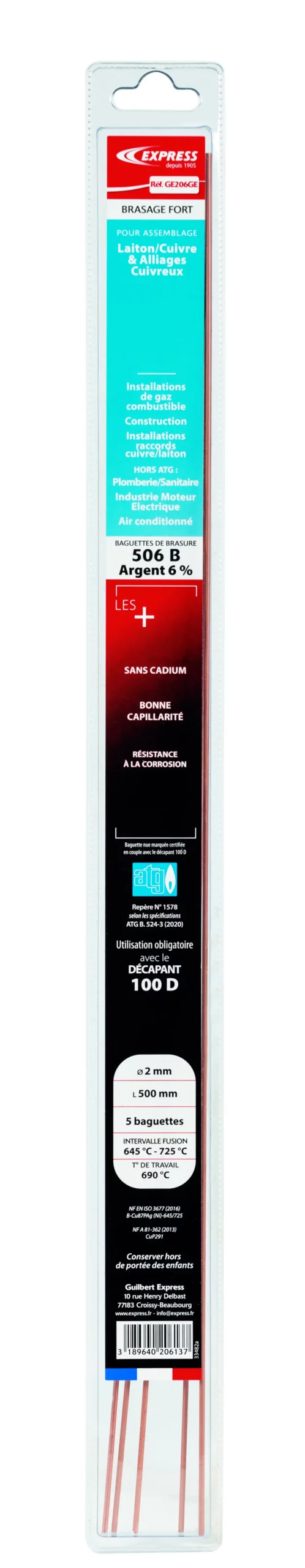 BRASURE ARGENT 6% ATG 506B 2X500MM (5 BAGUETTES) - GE206GE - GUILBERT-EXPRESS 1 BRASURE ARGENT 6% ATG 506B 2X500MM (5 BAGUETTES) - GE206GE - GUILBERT-EXPRESS