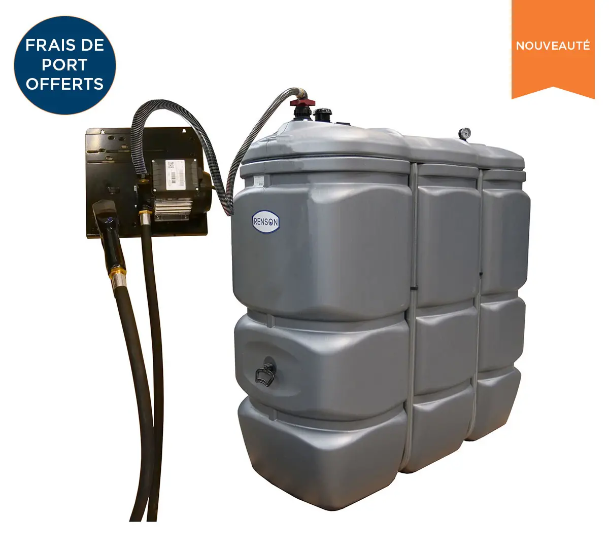 CUVE STOCKAGE FUEL PEHD 1500L STATION 230V 50L/M ECO - 814431 - RENSON