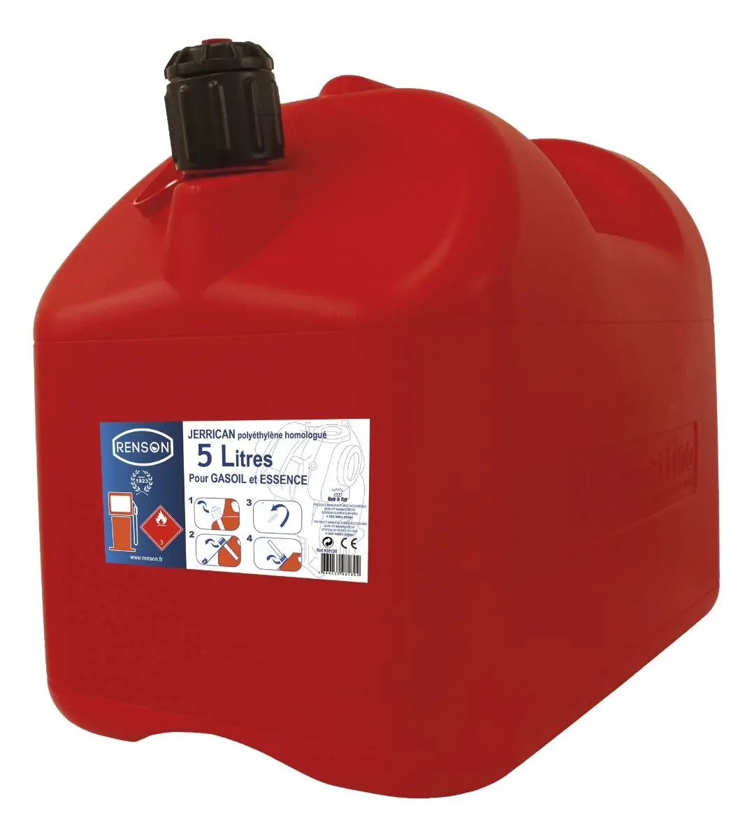 JERRYCAN PLASTIQUE 5L AVEC BEC ANTI-GOUTTE - 935105 - RENSON 1 JERRYCAN PLASTIQUE 5L AVEC BEC ANTI-GOUTTE - 935105 - RENSON