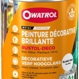 RUSTOL DECO BLANC PUR BRILLANT RAL 9010 (0.75L) - 1345AA/NL - OWATROL
